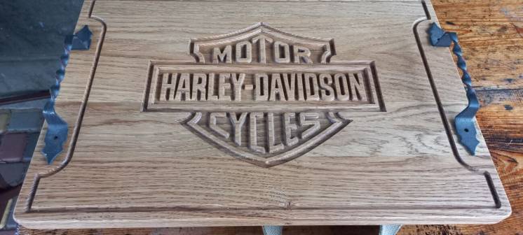 Пiднос з натурального дерева с эмблемой Harley-Davidson-2