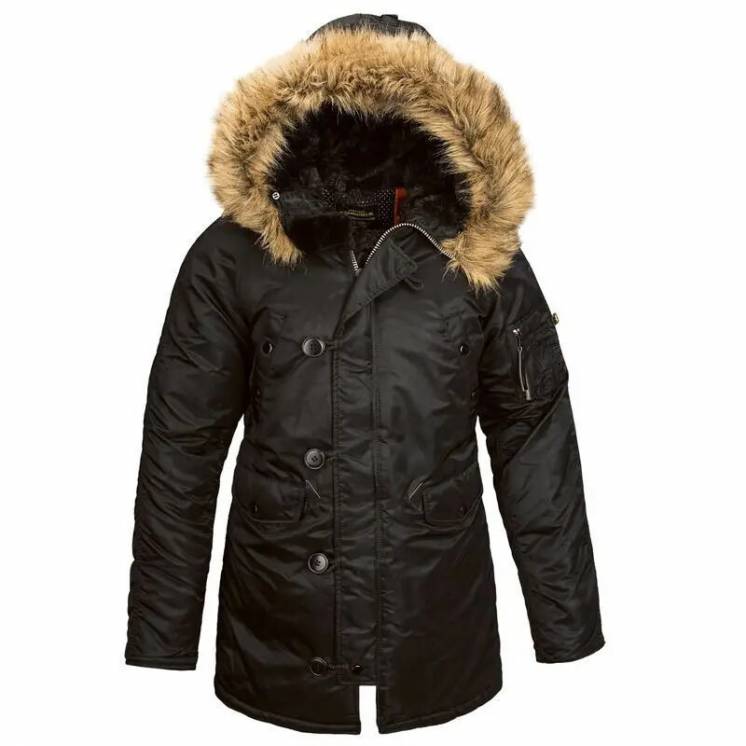 Зимняя женская куртка аляска N-3b W Parka Alpha Industries (черная)