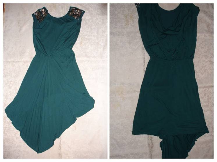ПЛАТЬЕ/плаття/сукня 40-42 р. Темна бірюза, асиметрія спереду, ефектна