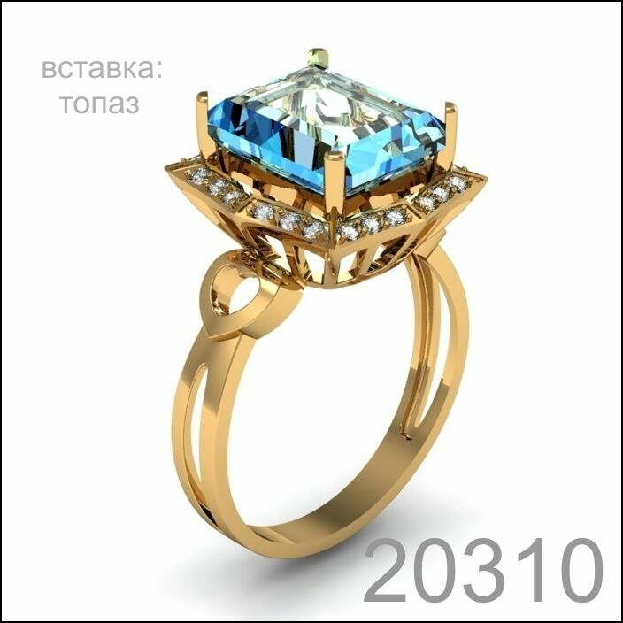 Золотий перстень з топазом (20310)
