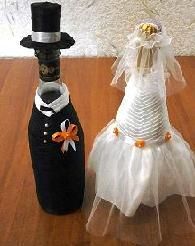 Свадебные украшения на шампанское