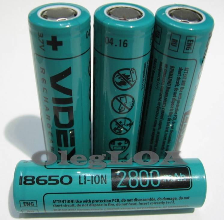 Аккумуляторы литиевые Li-ion 18650 Videx 2800mah реальная емкость!