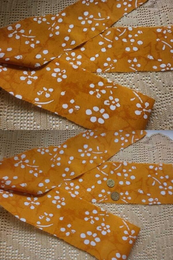 Ткань батист хлопок апельсиновый с белым, For Hand Made