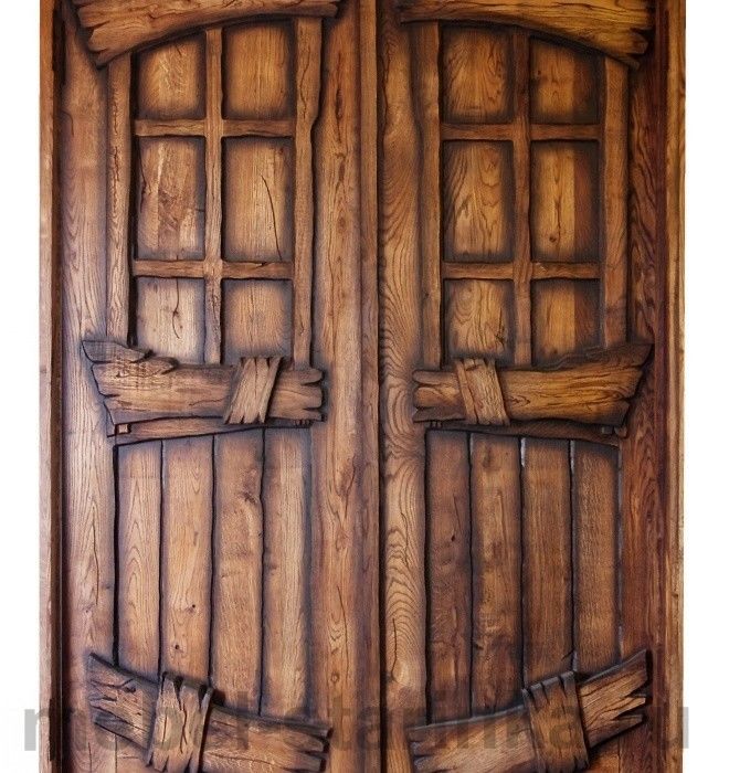 Деревянные двери с элементами старины (под заказ)