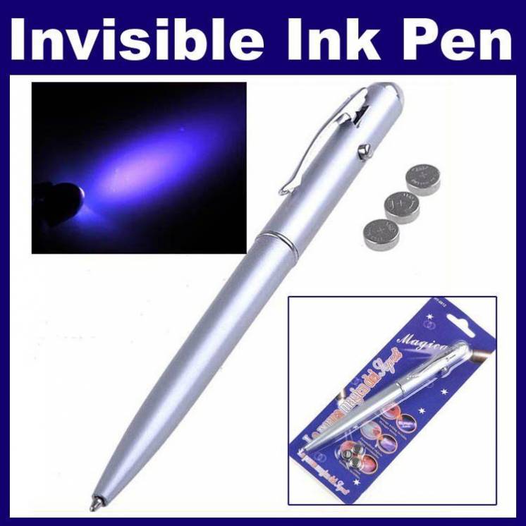 Ручка с невидимыми чернилами и УФ-фонариком