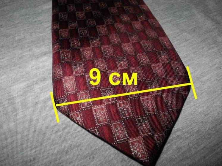 Мужской галстук 100% Шелк красный бардовый Marks and Spencer Italy