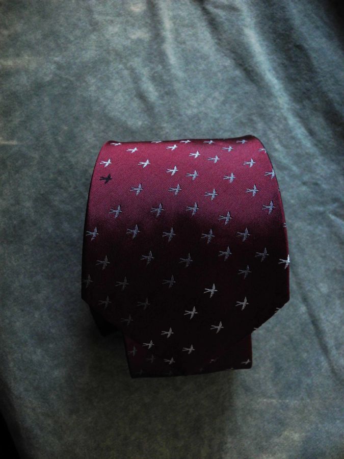 Мужской галстук 100% шелк бардовый в узорчик  Intercity England