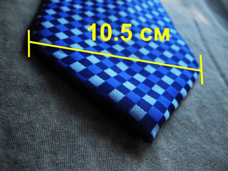 Мужской галстук 100% шелк в клетку синий Hugo Boss Italy