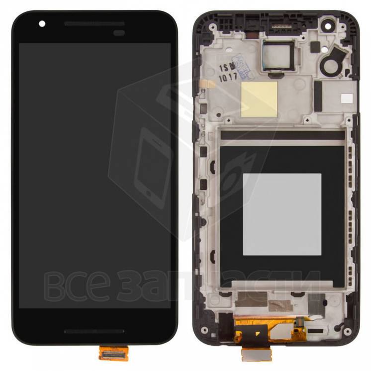 Дисплейный модульLG Nexus 5X, черный,с передней панелью