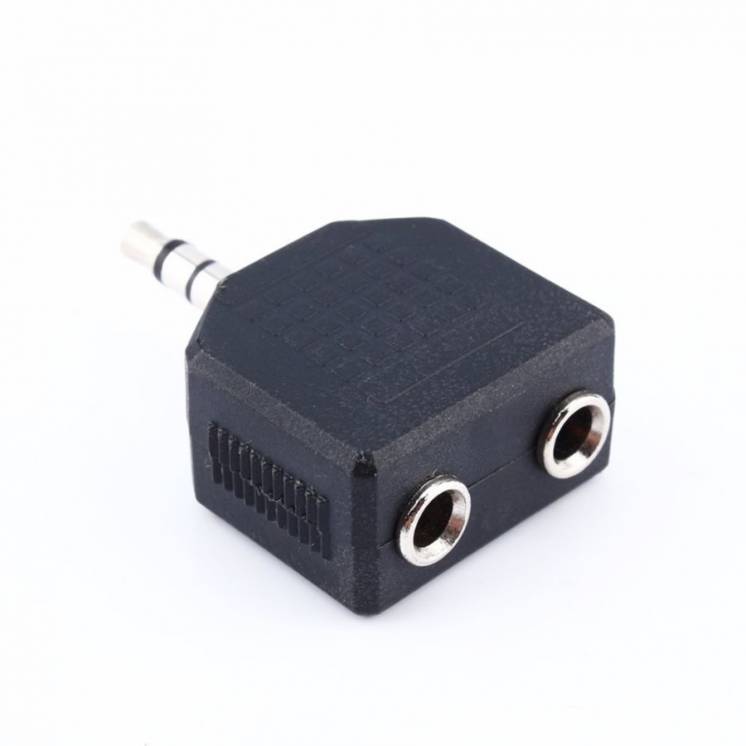 Сплитер адаптер аудио разветвитель Aux Jack 3,5 мм на 2х3,5 мм наушник