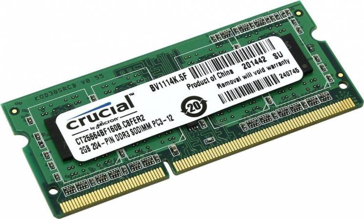 Память для ноутбуков - SO-DIMM DDR3 объемом 2Gb