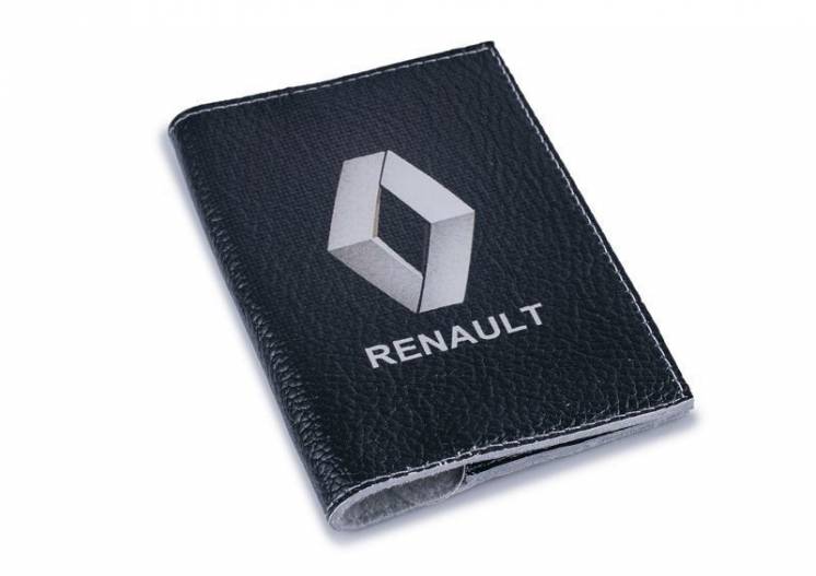 Кожаная обложка на автодокументы Renault