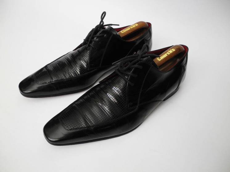 Мужские туфли кожаные черные лакированные Jeffery West MUSE р11