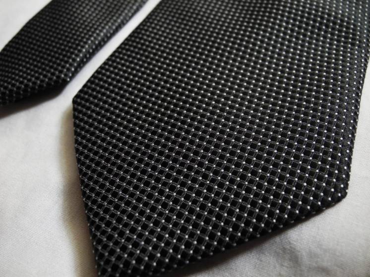 Мужской галстук черный серый в крапп в узорчик BURTON 8 см