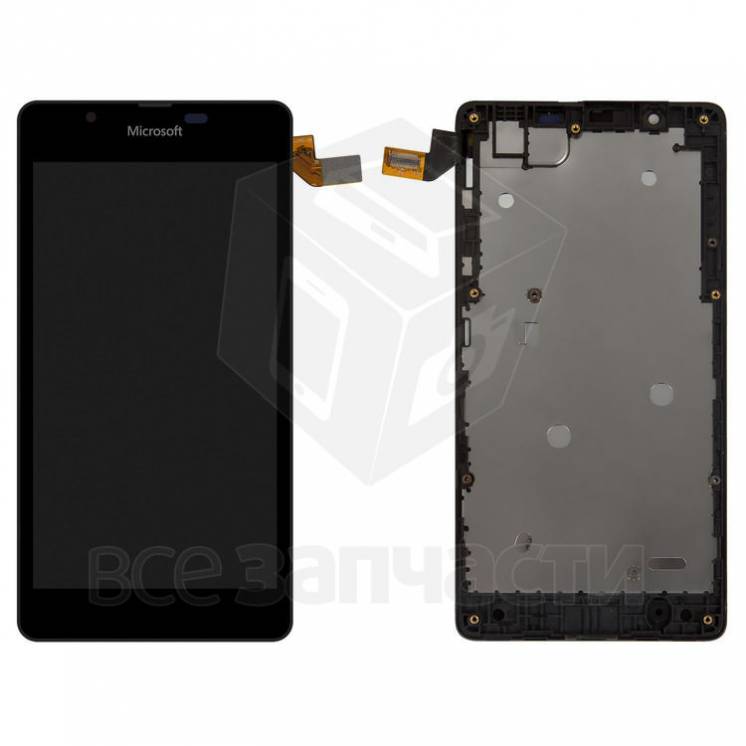 Дисплейный модуль Microsoft (Nokia) 540 Lumia Dual SIM,черный,с рамкой