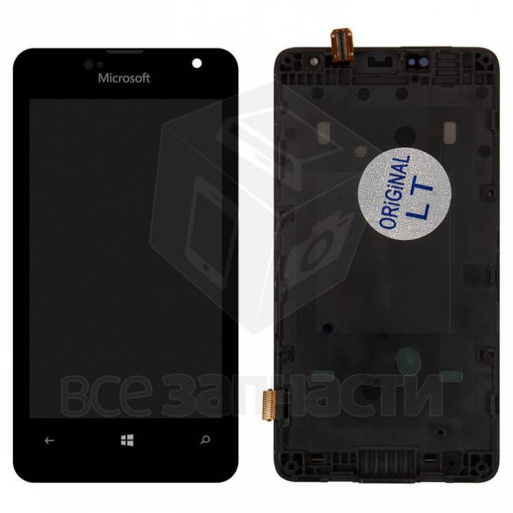 Дисплейный модуль Microsoft (Nokia) 430 Lumia, черный, с рамкой