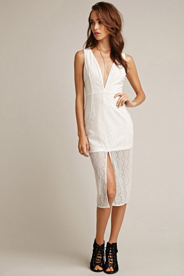 Вечернее белое гипюровое платье Tiger Mist от Forever 21 размеры s m