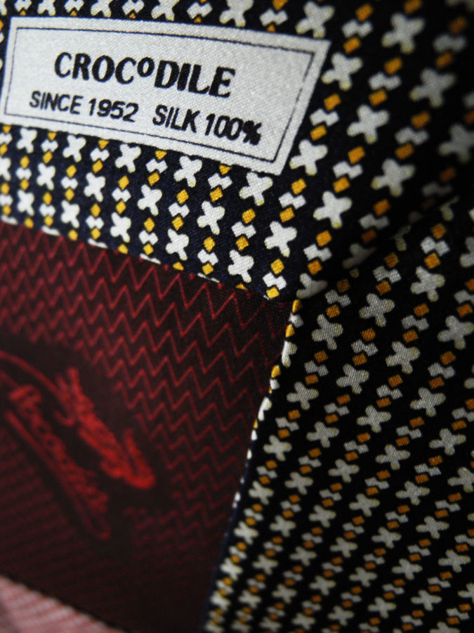 Мужской галстук 100% шелковый широкий в узорчик CROCoDILE 10см