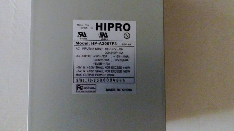 Блок питания для пк HIPRO HP-A2007F3
