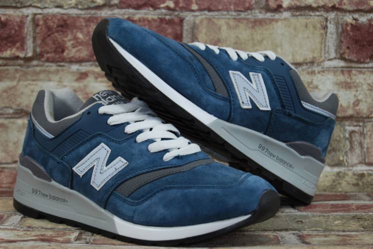 Мужские кроссовки New Balance 997 Made in USA, синие и коричневые