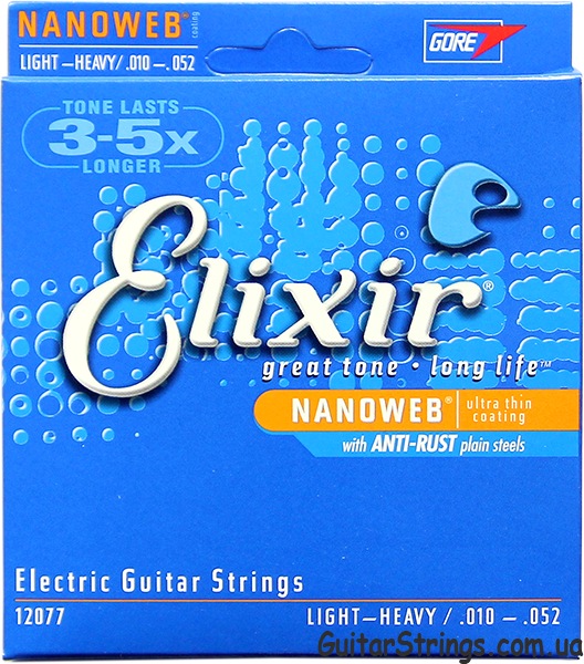 Струны Elixir 12077 Anti-Rust NanoWeb Light-Heavy 10-52