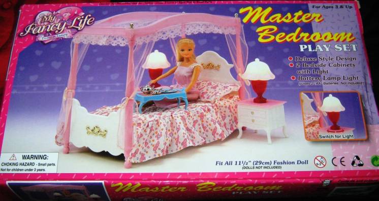 Кукольная мебель Глория 2314 Спальня Барби - кровать с балдахином