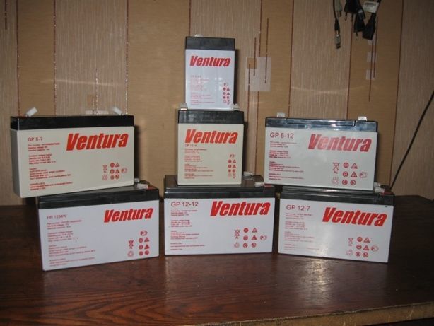 Аккумулятор Ventura 6V/12В 4-7-9-12Ач до эхолота, ИБП электромобиля.