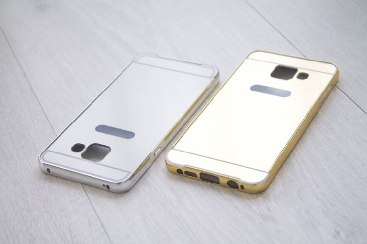 Samsung Galaxy A3 (A310f - 2016 г.в.) бампер чехол алюминий + зеркало