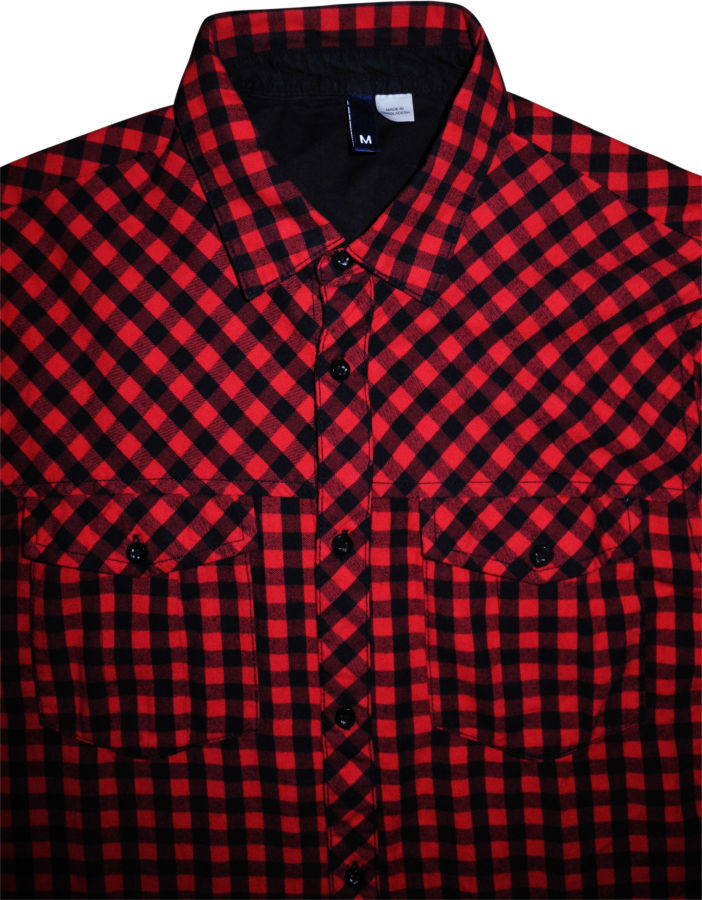 Мужская рубашка в клетку цветная красная черная яркая H&M