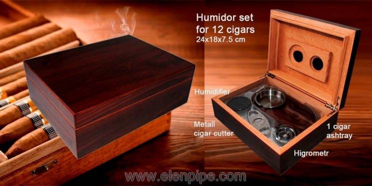 Хьюмидоры подарочные с набором для сигар опт Elenpipe