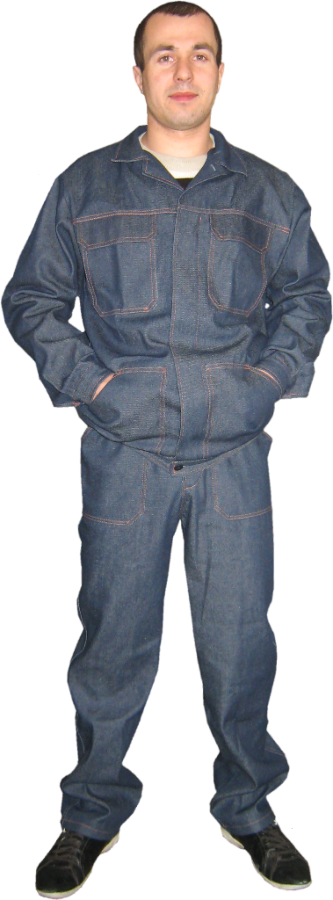 Джинсовый костюм, куртка и брюки, рабочий