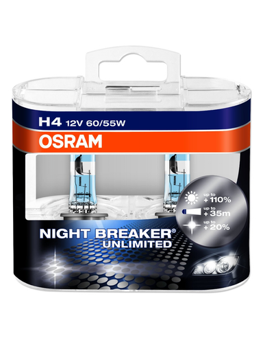 Автолампа Osram Night Breaker Unlimited H4 12V 60/55W 64193NBUDUOBOX