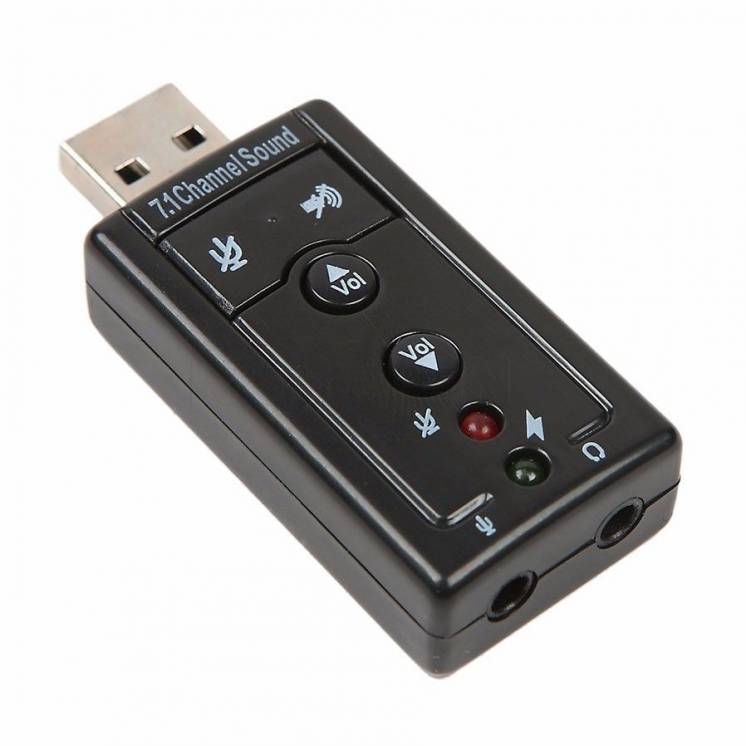USB Звуковая карта 7.1 3D звук регулятор громкости для ПК и ноутбука
