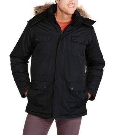 Куртка-парка мужская зимняя Swiss Tech с капюшоном черная