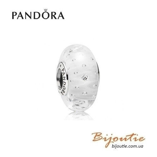 Шарм Pandora ― бусина белое воздушное мурано 791617cz