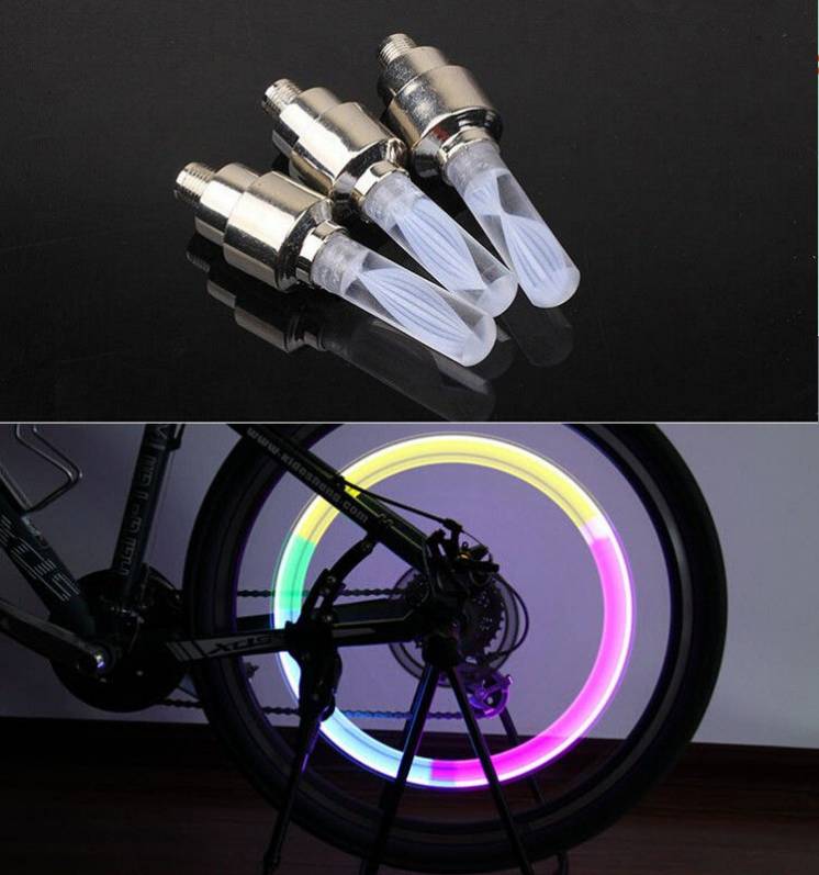 LED подсветка колес велосипеда 7 цветов комплект 2 штуки