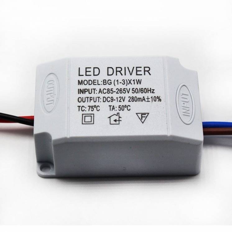 Светодиодный драйвер LED Driver BG(1-3)x1W, DC 9-12V 280mA