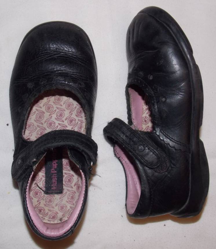 Черные кожаные туфельки Hush Puppies -  стелька 17,5 см
