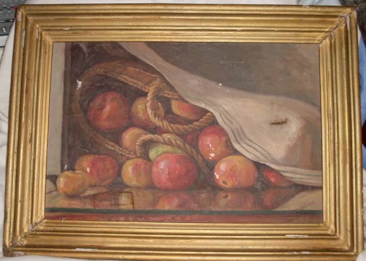 Картина яблоки, натюрморт, маслом на холсте. 60х45см.