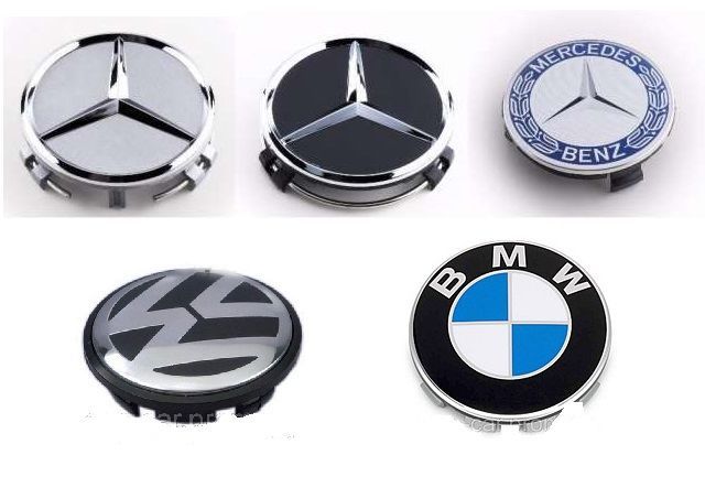 Колпачки заглушки VW, BMW, Mercedes для легкосплавных дисков