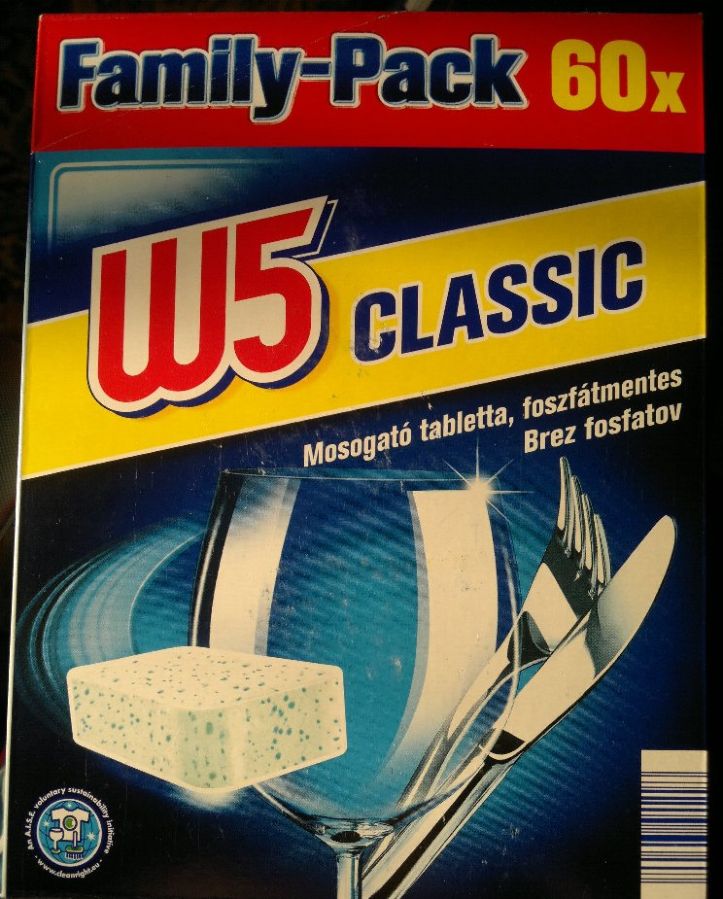 Таблетки для посудомоечных машин W5 classic 60шт
