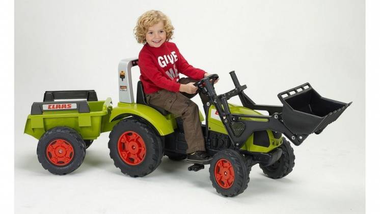 Трактор педальный с прицепом и ковшом Arion 430 Claas Falk