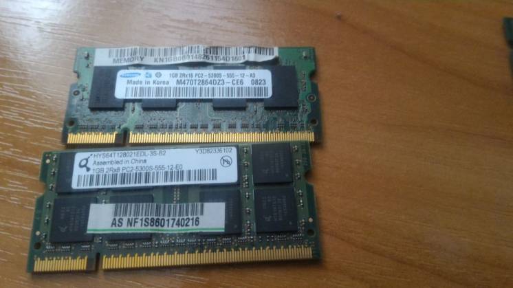 Память для ноутбука Sodimm DDR2 1Gb  667Mhz