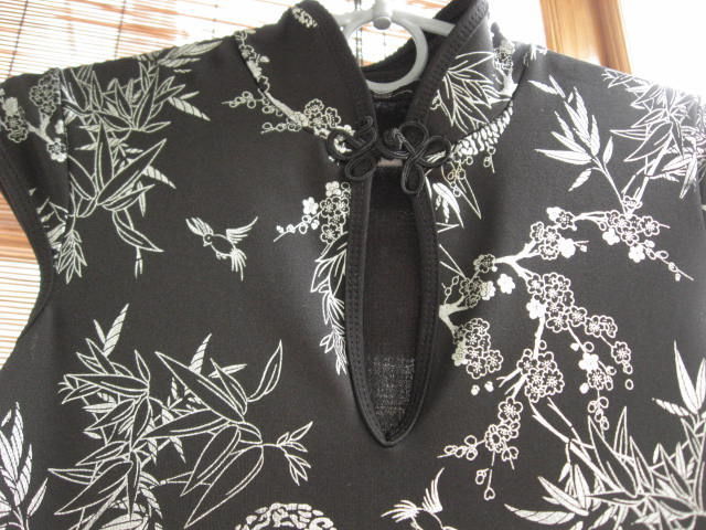 Платье туника чёрное, с серебристым, ципао (китай), р. с. торг