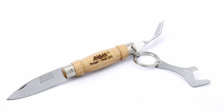 Складной нож португальской компании MAM, с вилкой и открывашкой