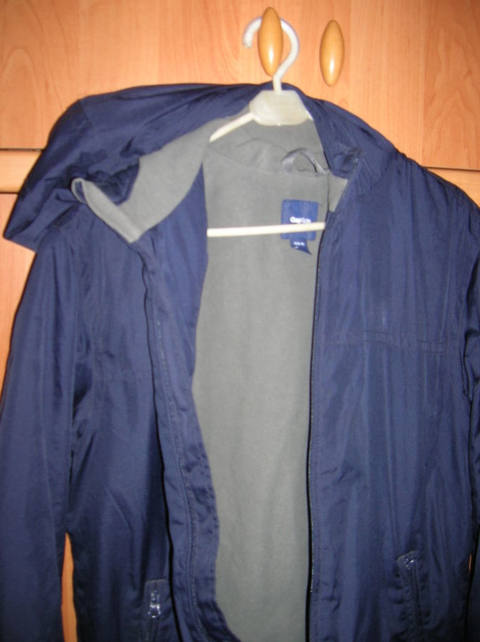 Куртка GAP KIDS на 13 лет рост160см с капюшоном на флисе синяя