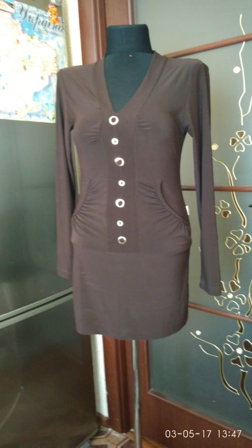 Платье-туника коричневое 44-46р.