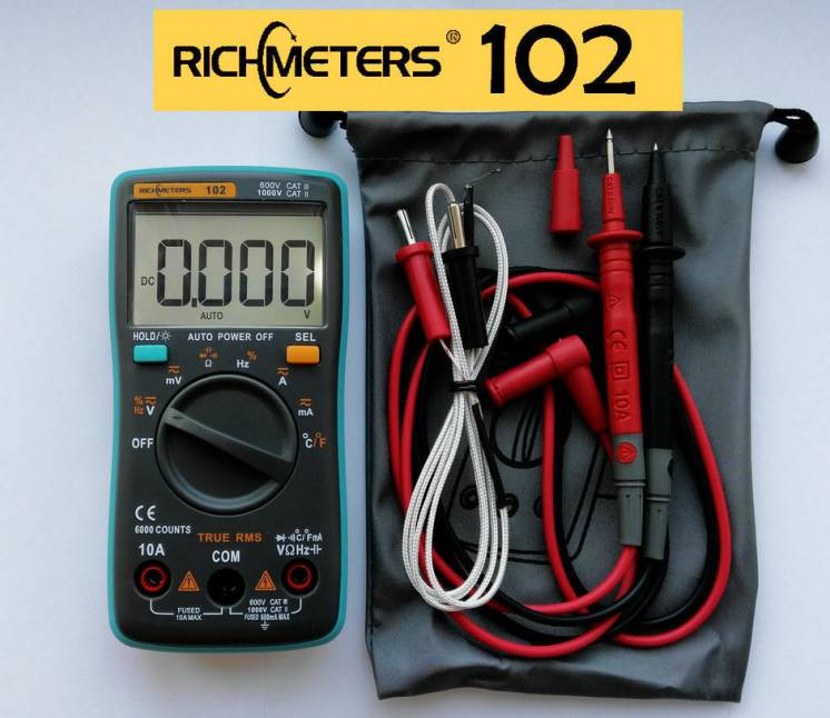 Мультиметр RICHMETERS RM102 с термопарой True RMS (RM101 ZT101 ZT102)