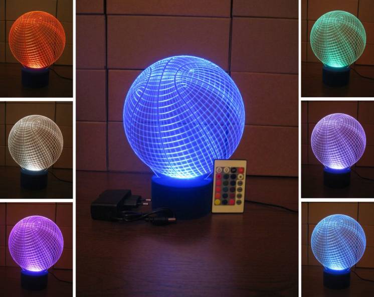Баскетбольный мяч (подарок) - 3D светильник