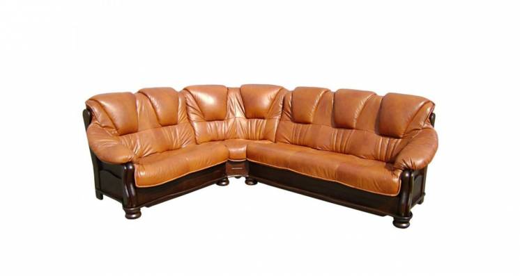 Новый кожаный угловой диван 2.8х2.35 м Anbob. Кожаная мебель с Европы